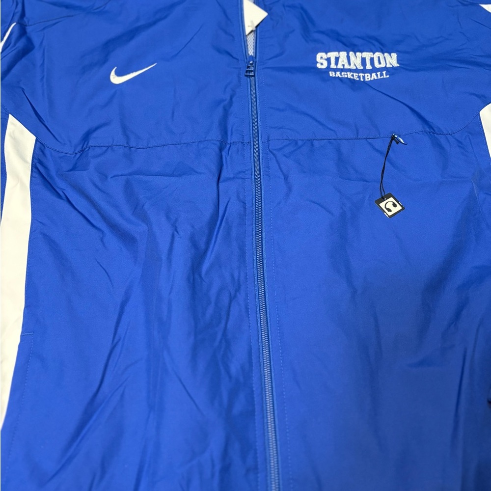 Nike blue and white windbreaker jacket with STANTON BASKETBALL men women xl - Picture 12 of 12